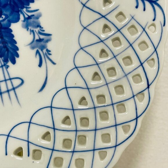 Pottery Drainer Colander Dish Basket Fruit Bread Plate 9" Asian Chinese Serving - Picture 8 of 10